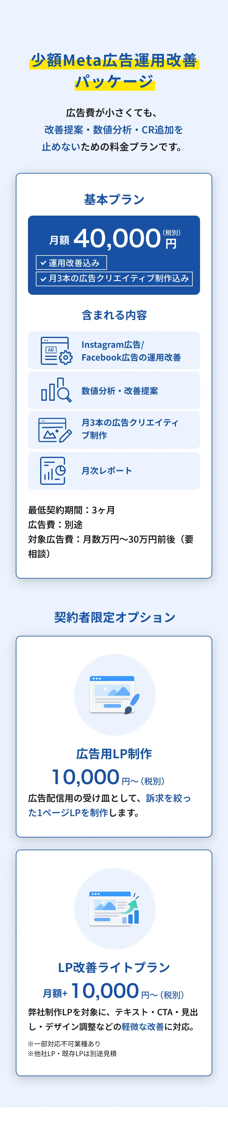 少額Meta広告運用改善パッケージ